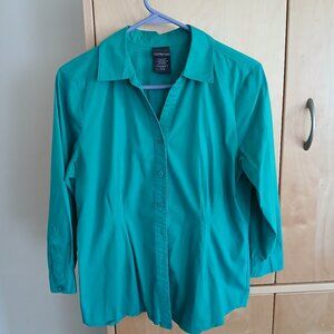 Covington Women Green Blouse long sleeves Size M